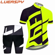 Lueaspy Cycling Clothing Bike Jersey Ropa ciclismo Men Bicycle Summer Pro Cycling Jerseys 19D Gel Pad Bike Shorts
