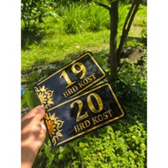 GANTUNGAN CUSTOM ROOM NAME PLATE ONE SET OF ACRYLIC NAME PLATE +/ ROOM KEYCHAIN ROOM NAME PLATE BOAR