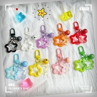 Acrylic Hollow Five Pointed Star Ins Pendant Children's Fun Keychain Pendant Wireless Headphone Cove