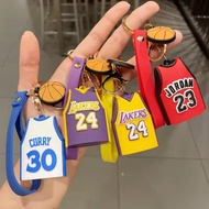 NBA star jersey Keychain Kobe James Jordan Doll Backpack Pendant Car Keychain Gift