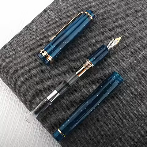 Luxury Jinhao 82 Fountain Pen Deep Blue Acrylic Pen EF F Nib Business Office School Supplies Writing