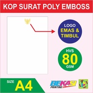 Cetak Kop Surat HVS 80 Gram + Logo Garuda Emas Emboss