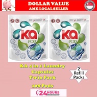[🔥FREE SHIPPING🔥]KA Pod 4 In 1 Antibacterial Laundry Capsules Detergent Ref Tub[🔥Local AM Seller 🔥]