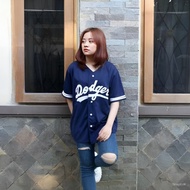 Navy Dodgers Baseball Jersey