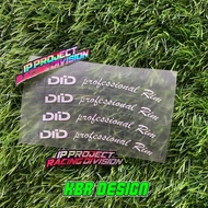 DID Professional premium uv Rim Rims Sticker Motor