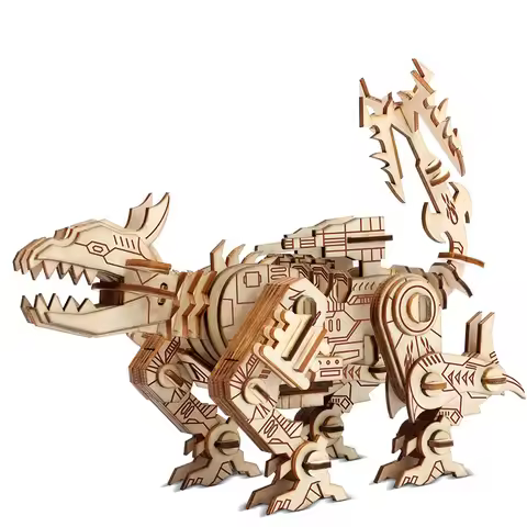 Robot Wooden 3D Stereo Stitch Puzzle DIY Handmade Model Toys for Boys Adults Creative Gifts Home Dec