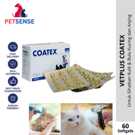 VetPlus Coatex - Ubat Sihatkan Bulu & Lebatkan Bulu Kucing dan Anjing Berkesan & Selamat (Full Box -