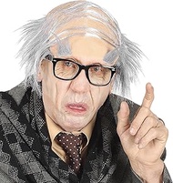 W WIDMANN MILANO Party Fashion 75691 Old Man Mask, Half Bald with Eyebrows, Wig, Accessory, Costume 