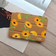 iPad 12.9/Air4/iPad 9/mini 6系列 溫柔金盞花皮革平板保護套