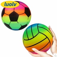 LUOLV Rainbow Beach Ball, 22cm Giant Inflatable Beach Ball, Durable PVC Thickened Beach Volleyball Kids
