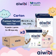 [Carton] Aiwibi Premium Natural Baby Diaper Tape / Pants (3 or 6 Packs) Ultra Thin