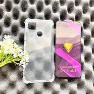 (COMBO F40) REDMI 9C / 10A / Poco C31 - Shockproof Clear Flexible Case and OG Full Screen Tempered G