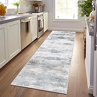 Enkor Runner Rugs for Hallway, 2'7"x8 Washable Soft Non Slip Abstract Rugs for Kitchen, Modern Mat f