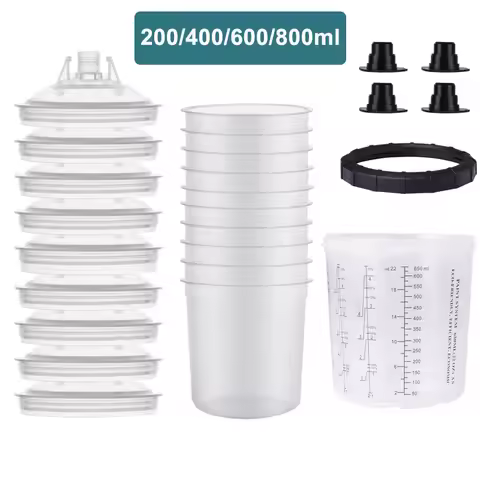 200/400/600/800ml Disposable Paint Gun Cup Spray Gun Cup Liners and Lid System 600ml Paint Sprayer M
