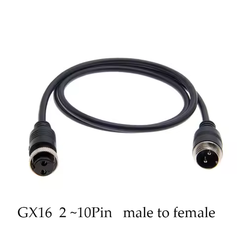 GX16 2 3 4 5 6 7 8 9 10 Pin Male to Female Extension Cable Aviation Connector for CCTV Camera Securi