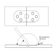 [ 1 PCS ] 180 degree folding leaf hinge 80*30 SEMIMOON STYLE, folding table mounted round dining tab