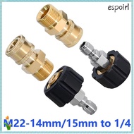 ESPOIR 1Set Pressure Washer Adapter Set, M22-14mm/15mm to 1/4" Quick Release Spray Sprinkler Quick C