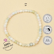 Zupazupazuu I Morganite Cube Bracelet 4mm - Bracelet - Bracelet - Enhances Good Luck & Positive Ener