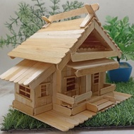miniatur rumah adat Riau stik es krim