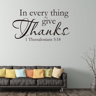 In Everything Wall Decal 1 Thessalonians 5 18 Bible Scripture Religious Wall Decor Quote For Home Wa
