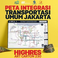Transjakarta Transportation Map/KRL/BRT Bus, Art Carton -