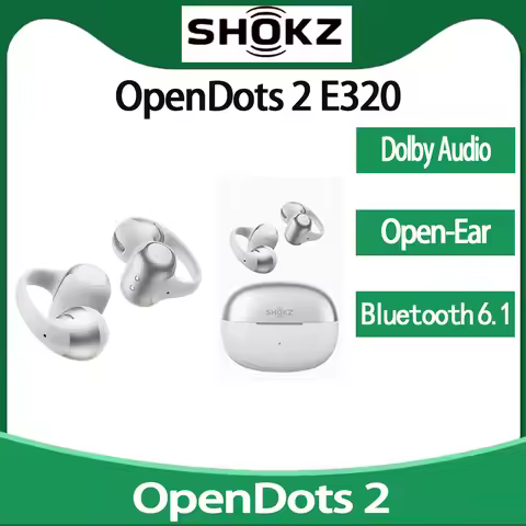 SHOKZ OpenDots 2 E32 Bluetooth Headphones Clip-on Open-Ear Running Sports AI Call Noise Cancellation