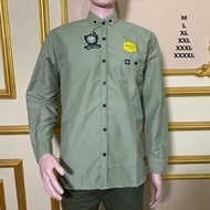 HIJAU KEMEJA Sage green shirt, men's shirt, plain long and short sleeve shirt, Sage green