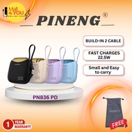 BARU MODEL PINENG PN836 PD 20000 mAh Built in 2 cables Digital display FAST CHARGING 22.5W powerbank