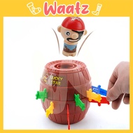 (TOY17) XL Size Pop Up 2 in 1 Pirate Barrel Game Saving Box Roulette Games Pirate Bucket Toy