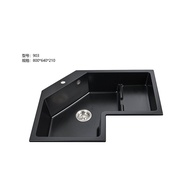 sink Kitchen Irregular Sink Corner Dishwashing Sink Quartz Stone Basin Large Single Sink Corner Vege