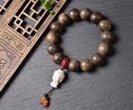 收藏級原創文萊黑油沉香手串 珠經16MM 天然野生老料香韻蜜香