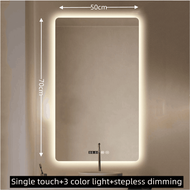 Smart Bathroom Mirror Makeup Mirror Dressing Table Mirror Wall Mounted Bedroom Mirror 3-color Dimmin