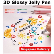 3D Glossy Jelly Pen (6pcs Pack) Gel Pen Set