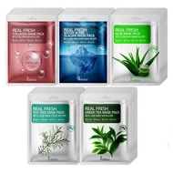 [korea beauty]Rocky's Real Fresh Mask Pack Glacier Water 10p + Collagen 10p + Tea Tree 10p + Aloe 10