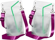 NeckSip BLANK Wearable Drink Pouches (12oz, 2pk, Lanyards-Purple) – Perfect for DIY Projects, Custom