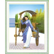 ABC 3D Diamond Painting with Sleek Ao Dai Y386 (CUSTOMER SELF-ATTACHED) Size: 60X77CM