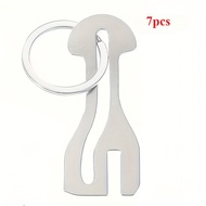 1-4-7 Reusable Stainless Steel Shopping Cart Token Trolley Token Keychain for Supermarket Removable 