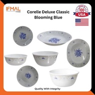 Corelle Loose Blooming Blue ( Dinner Plate/ Soup Plate 21cm/ Medium Bowl/ Noodle Bowl/ Serving Platter/ Soup Bowl )