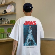 (24 Hours Delivery)Fanfei 1975 Great White Shark Movie T-Shirt American Retro "JAWS" Printed Short S