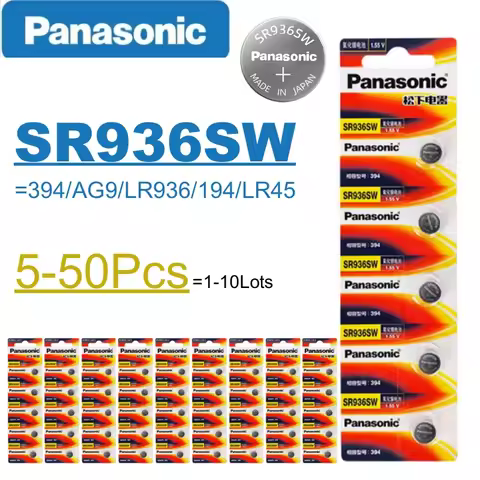 5-50PCS Panasonic SR936SW 394 Watch Battery AG9 LR936 194 LR45 for Tissot CK Quartz Watch Silver Oxi