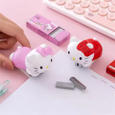 HelloKitty Cartoon Animation Handmade Stand Set Cute Manga Student Binding Machine School Office Bin