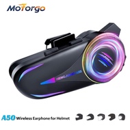 A50 Motorcycle Helmet Bluetooth Headset 3-Color RGB Subwoofer Wireless Stereo Waterproof