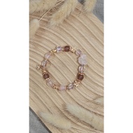 Nine Fox Tail Quartz and Crystal Bracelet