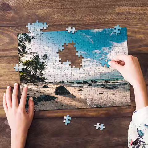 35/300/500/1000pcs Personalized Custom Photo Puzzle scenery photo Wooden/cardboard for Adults DIY To