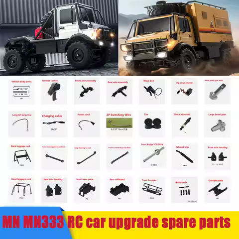 MN MN333 RC Car Spare Parts Upgrade Tires Gearbox Front and Rear Axles Remote Control Servo Bumper