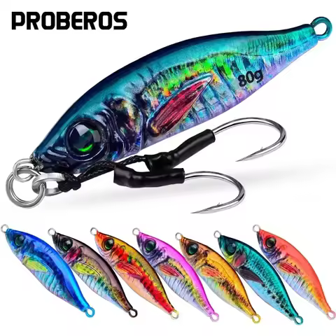 1pcs30g 40g 60g 80gFast Sinking LuminousSlow Jig Casting Metal Jig Trout Fishing Lure BaitArtificial