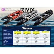 RIVIX Inflatable Boat Trooper Aluminium Transom TR330 TR360 TR380 TR400 Fishing Dinghy Bot Angin Per
