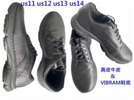 us11 u12 us13  US14 32cm黑色真皮牛皮 皮鞋VIBRAM黃金鞋底 黑色 休閒皮鞋  休閒鞋