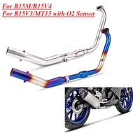 Header Pipe Link For Yamaha R15M R15V4 MT-15 with O2 Sensor Connect to 2"/51MM I.D Mufflers