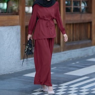 BAJU Suit Muslimah BLOUSE DAN SELUAR SET BAJU KURUNG set baju dan Seluar Perempuan Muslim baju Muslimah Set Seluar Suit for Women Muslimah Office Wear